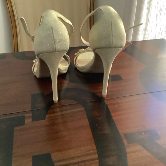 Aldo Gray Leather Open Toe Stilettos - Picture 2 of 7